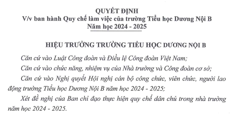 QĐ ban hành quy chế làm việc